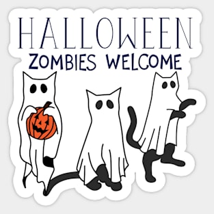 Halloween Ghost Cats Sticker